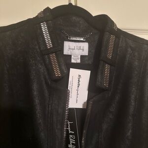 Joseph Ribkoff 213948R Black Faux Leather Jacket New with Tags